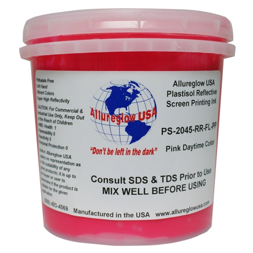 Allureglow USA Pink Plastisol Reflective Ink - Quart