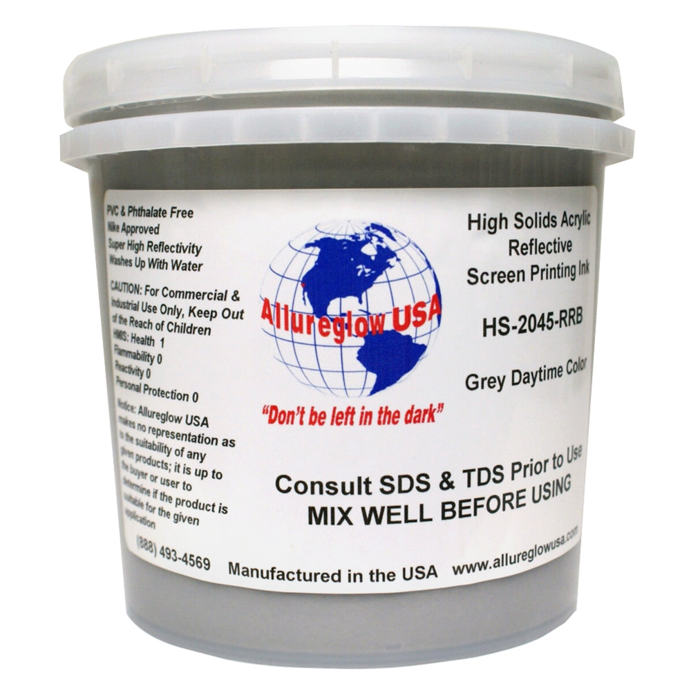 Allureglow USA Gray HSA Water Based Reflective Ink - Quart
