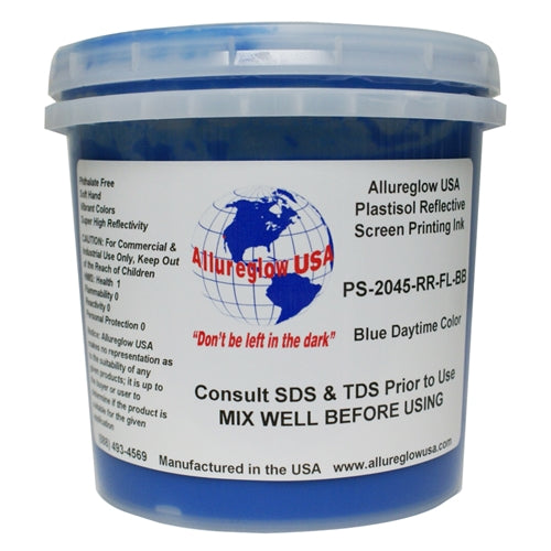 Allureglow USA Blue Plastisol Reflective Ink - Quart