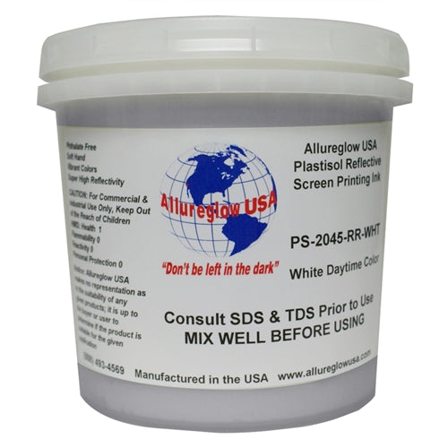 Allureglow USA White Plastisol Reflective Ink - Quart