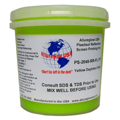 Allureglow USA Yellow Plastisol Reflective Ink - Quart
