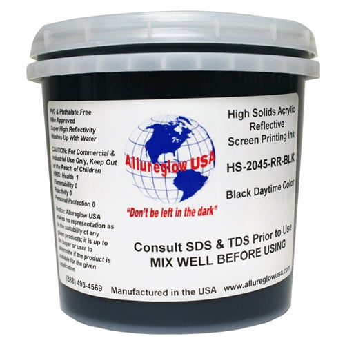 Allureglow USA Black HSA Water Based Reflective Ink - Quart