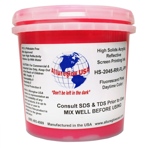 Allureglow USA Pink HSA Water Based Reflective Ink - Quart