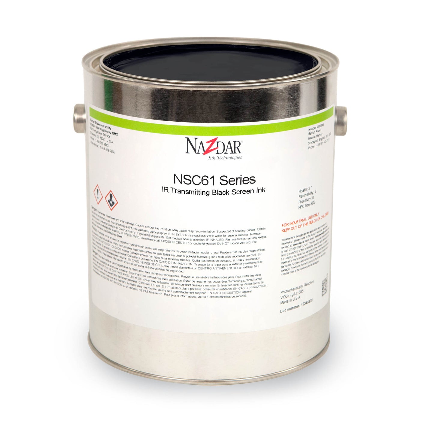 Nazdar NSC61 IR Transmitting Black Screen Ink
