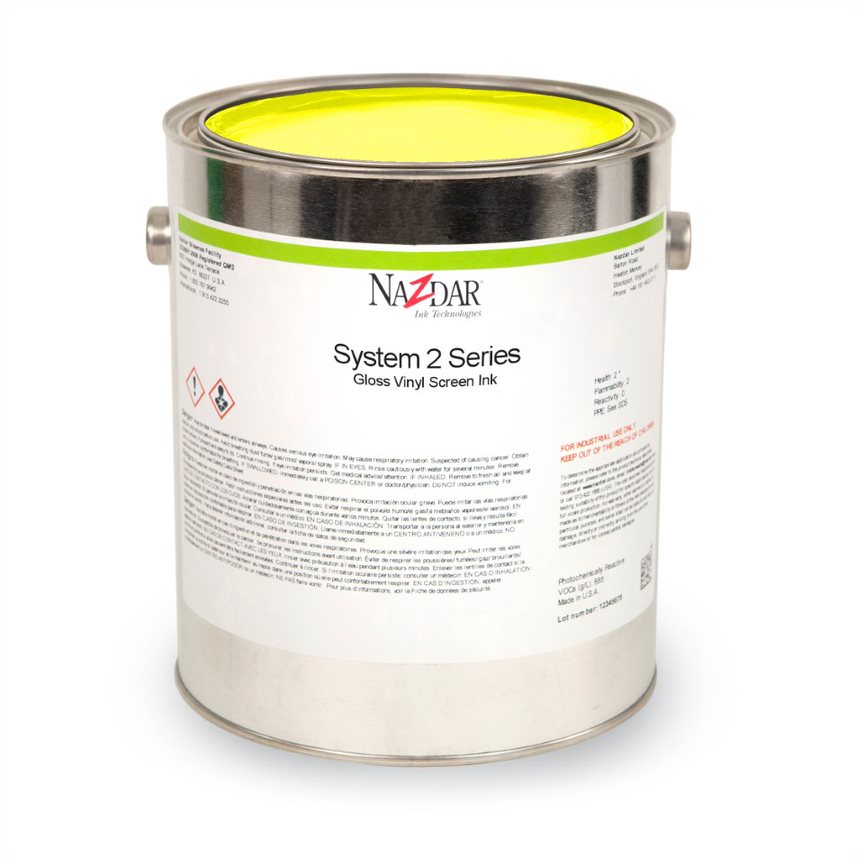 Nazdar System 2 Gloss Screen Ink - Standard Colors