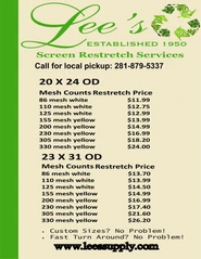 Restretch Price List